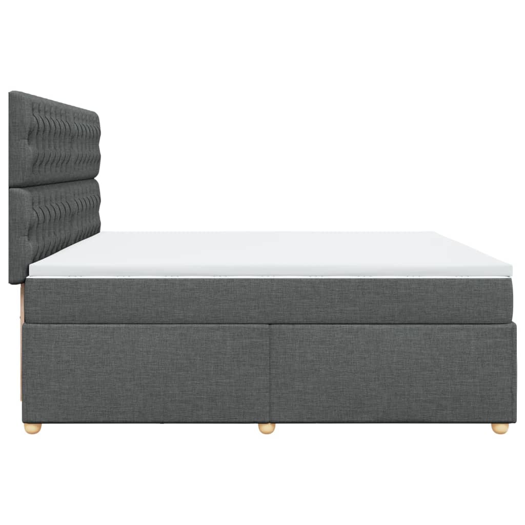 Sommier à lattes de lit avec matelas Gris foncé 200x200cm Tissu - XIOS