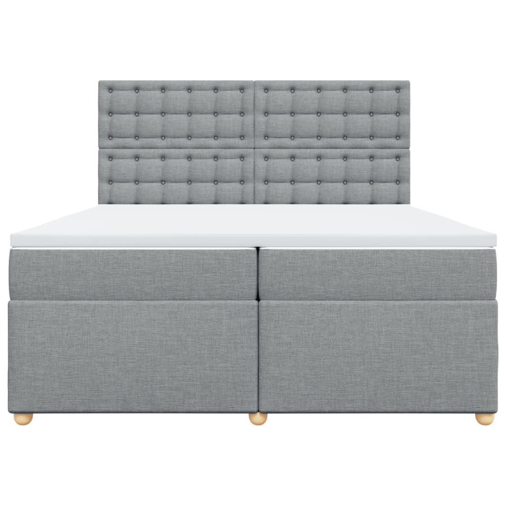 Sommier à lattes de lit avec matelas Gris clair 200x200cm Tissu - XIOS