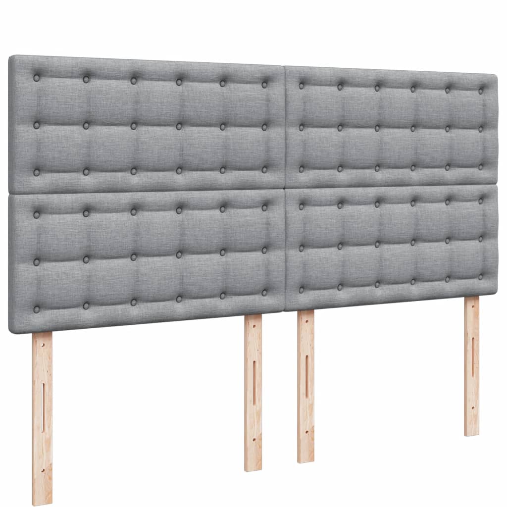 Sommier à lattes de lit avec matelas Gris clair 200x200cm Tissu - XIOS