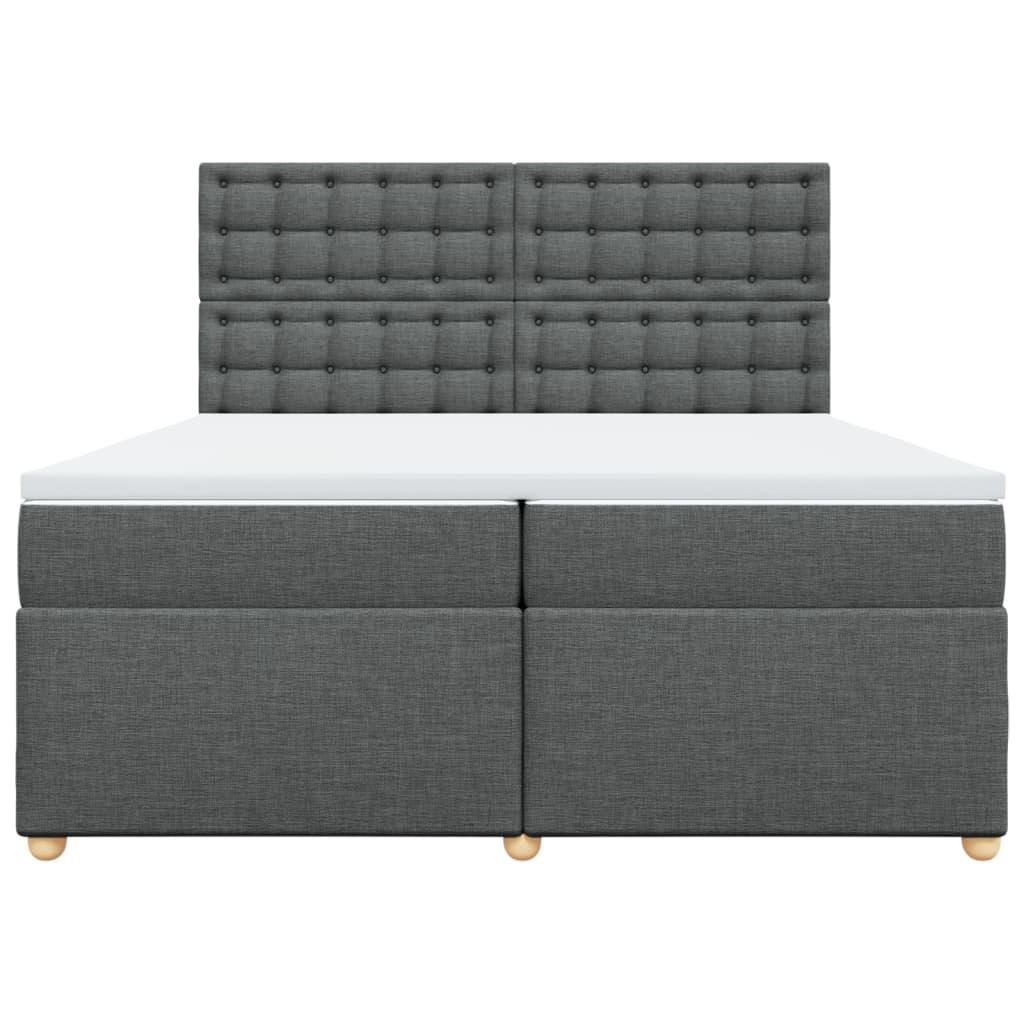 Sommier à lattes de lit avec matelas Gris foncé 200x200cm Tissu - XIOS