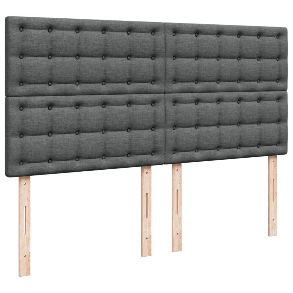 Sommier à lattes de lit avec matelas Gris foncé 200x200cm Tissu - XIOS