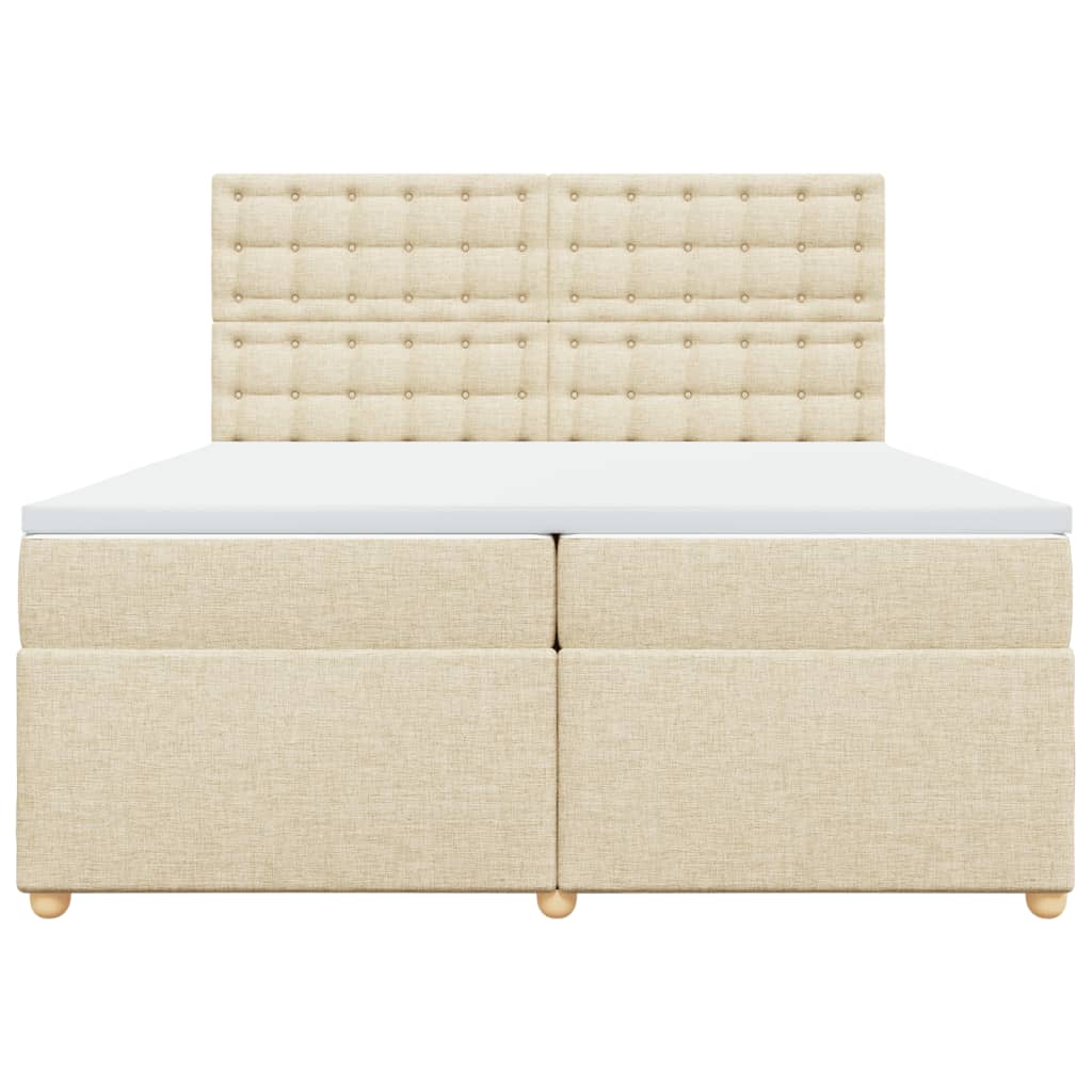 Sommier à lattes de lit avec matelas Crème 200x200 cm Tissu - XIOS