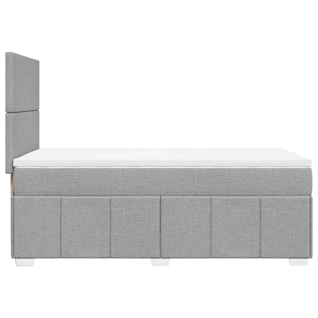 Sommier à lattes de lit avec matelas gris clair 80x200 cm tissu - XIOS