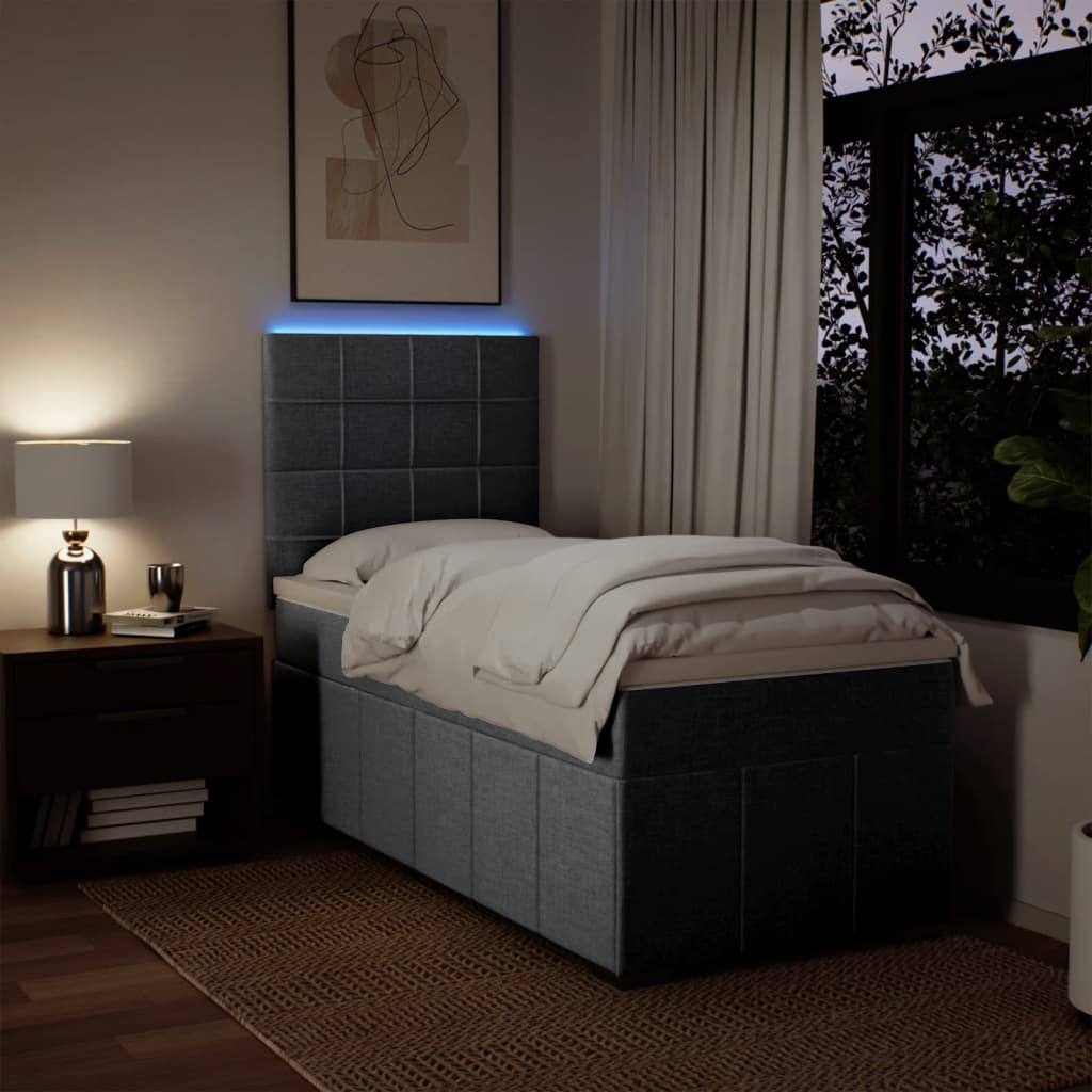 Sommier à lattes de lit avec matelas gris clair 80x200 cm tissu