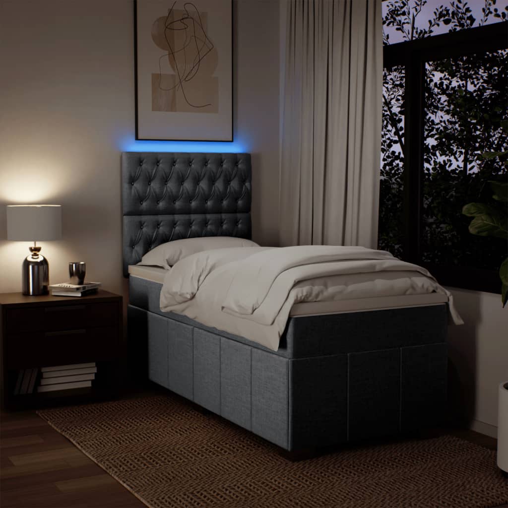 Sommier à lattes de lit avec matelas gris clair 80x200 cm tissu - XIOS