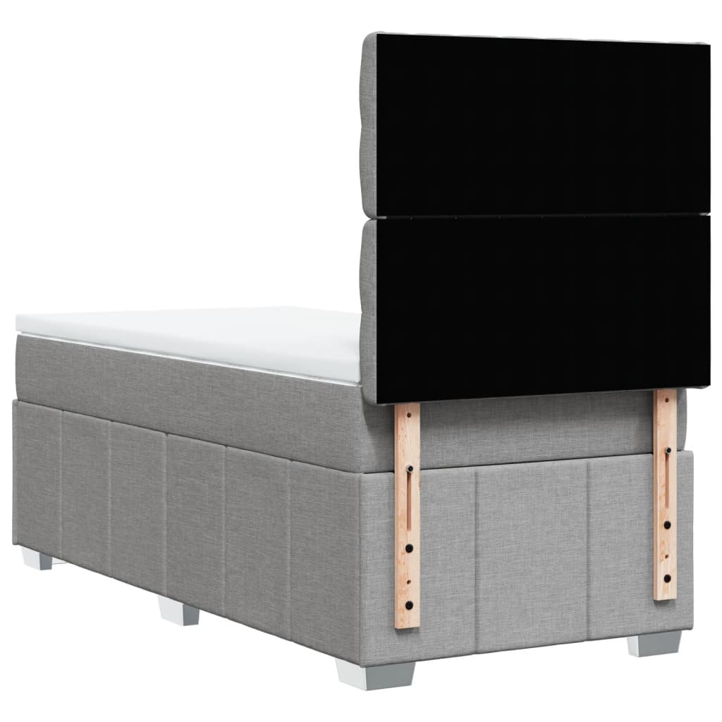 Sommier à lattes de lit avec matelas gris clair 80x200 cm tissu - XIOS