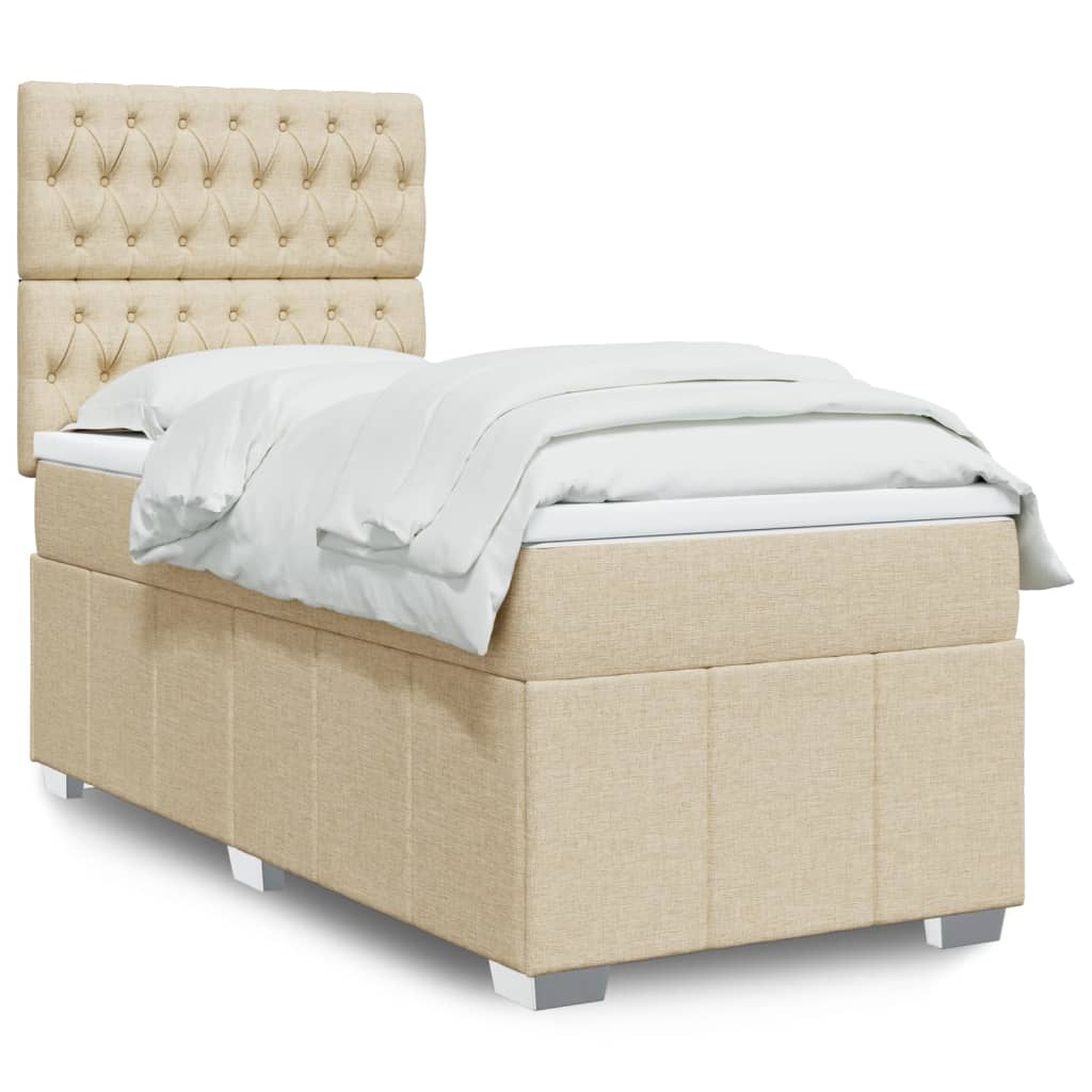 Sommier à lattes de lit avec matelas Crème 80x200 cm Tissu - XIOS