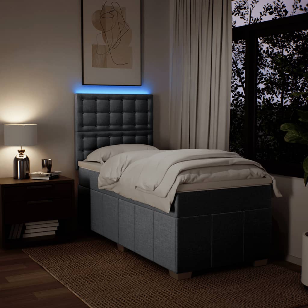 Sommier à lattes de lit avec matelas gris clair 80x200 cm tissu - XIOS
