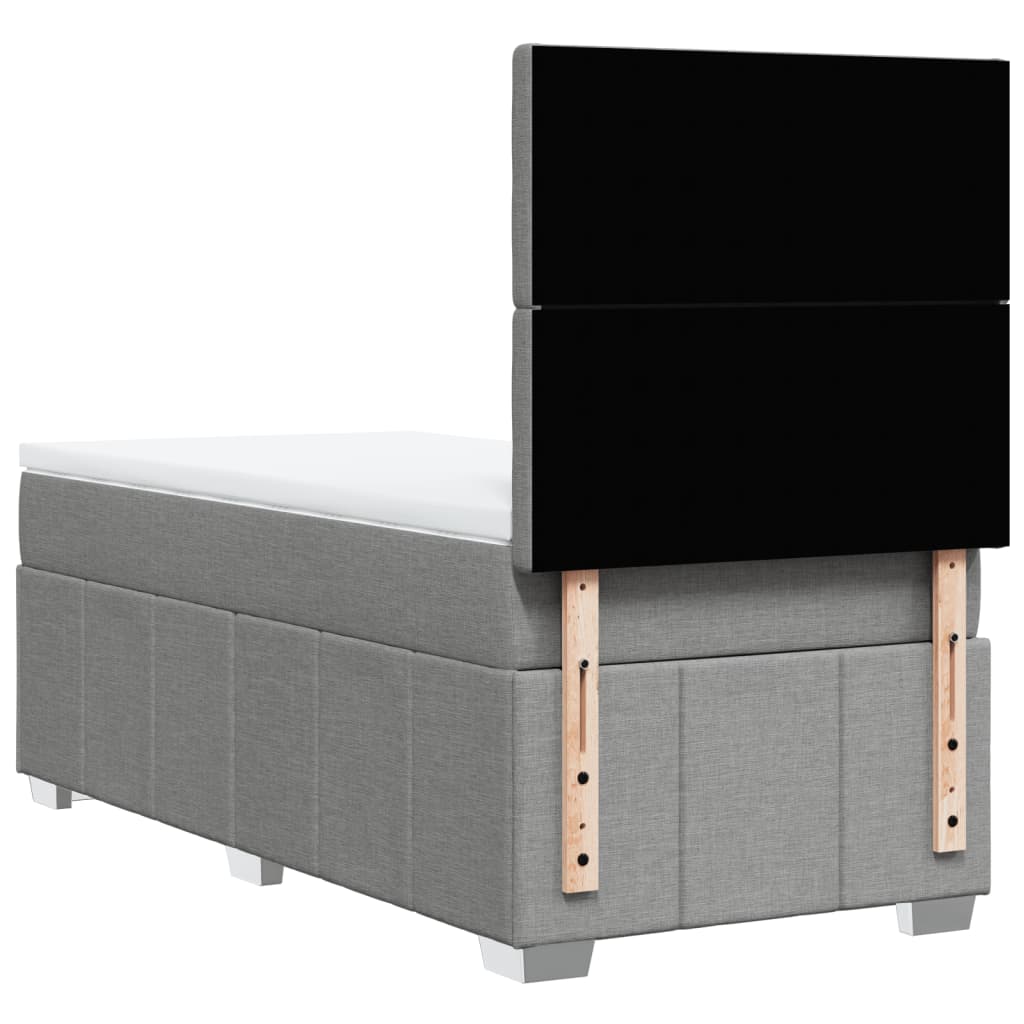 Sommier à lattes de lit avec matelas gris clair 80x200 cm tissu - XIOS