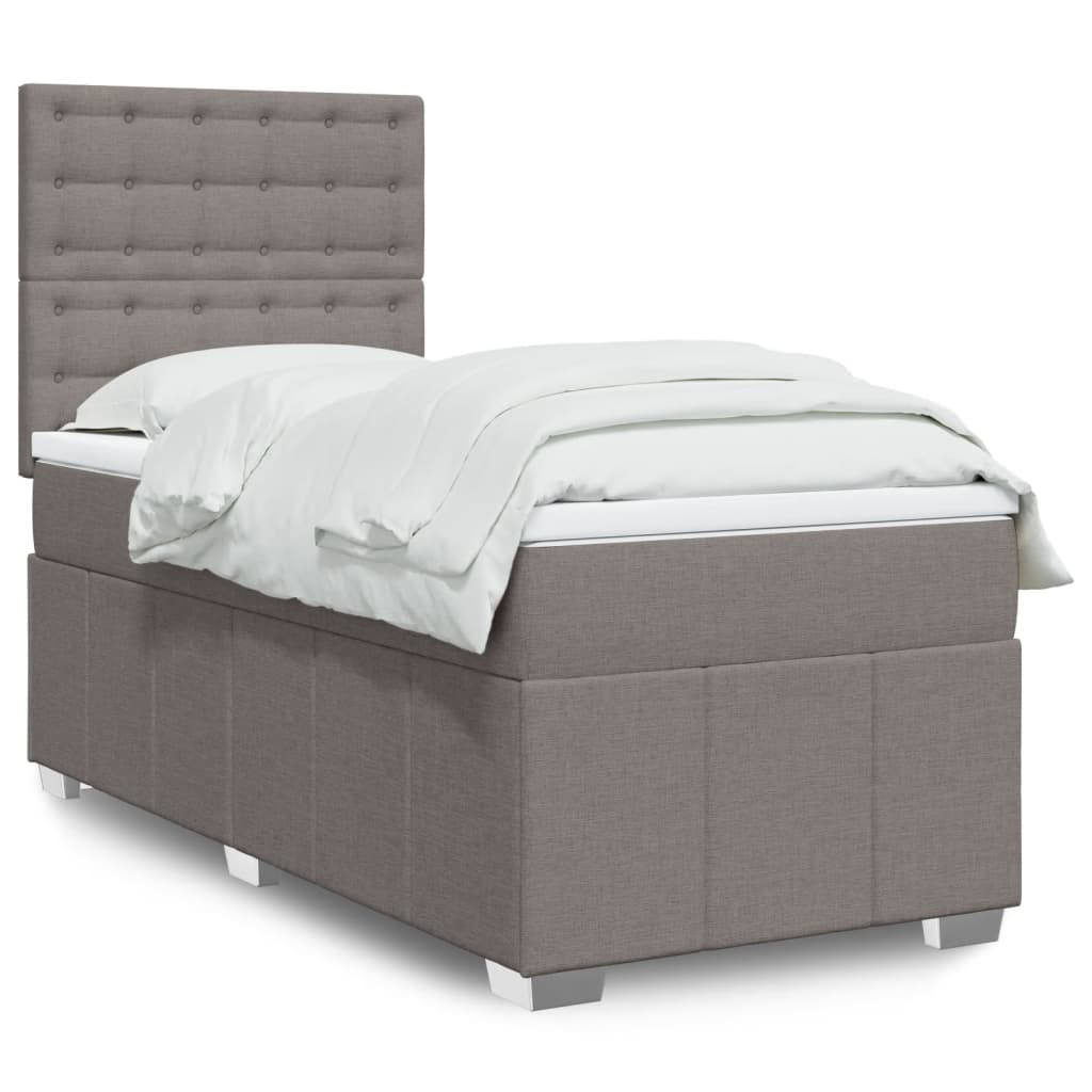 Sommier à lattes de lit avec matelas Taupe 80x200 cm Tissu - XIOS