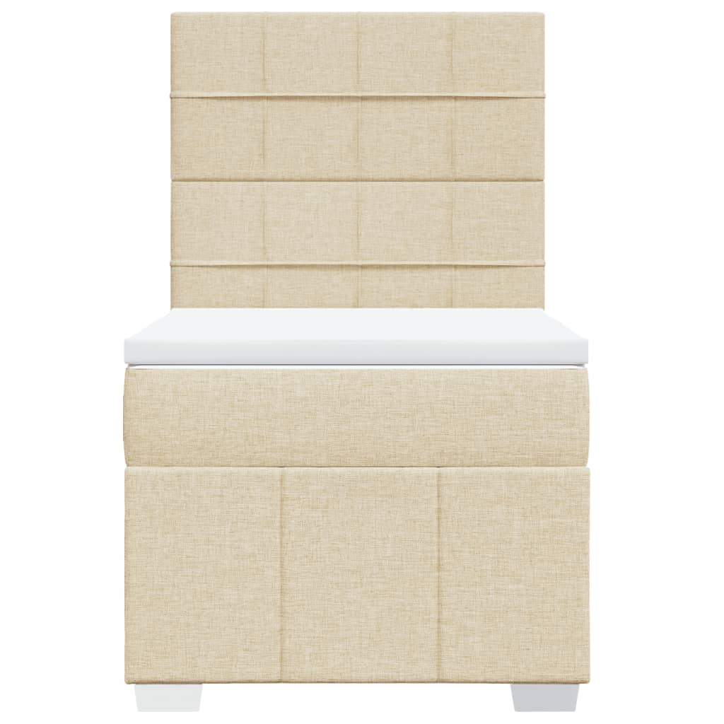 Sommier à lattes de lit et matelas Crème 90x190 cm Tissu - XIOS