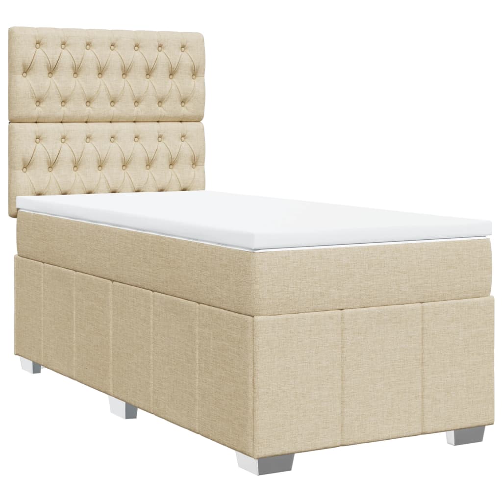 Sommier à lattes de lit et matelas Crème 90x190 cm Tissu - XIOS