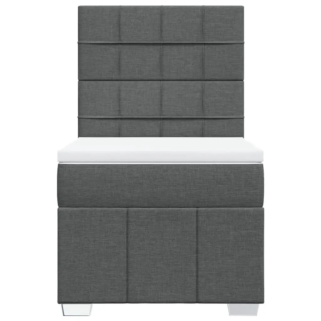 Sommier à lattes de lit avec matelas Gris foncé 90x200 cm Tissu - XIOS