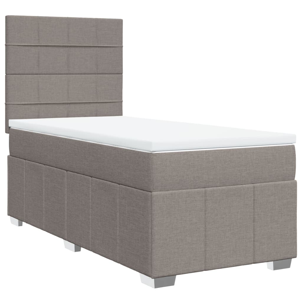 Sommier à lattes de lit avec matelas Taupe 90x200 cm Tissu - XIOS