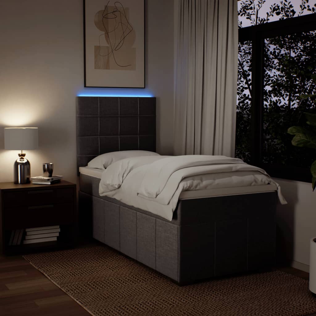 Sommier à lattes de lit avec matelas Taupe 90x200 cm Tissu - XIOS