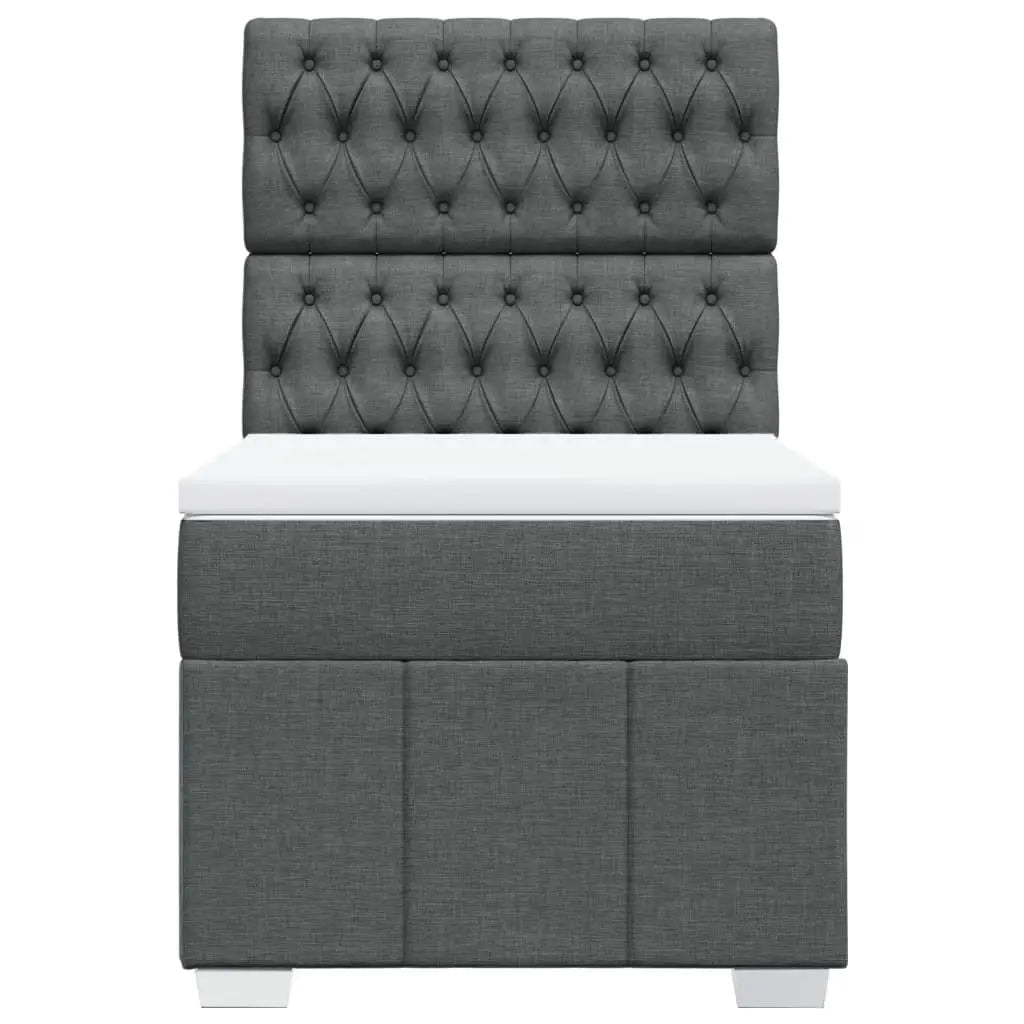 Sommier à lattes de lit avec matelas Gris foncé 90x200 cm Tissu - XIOS
