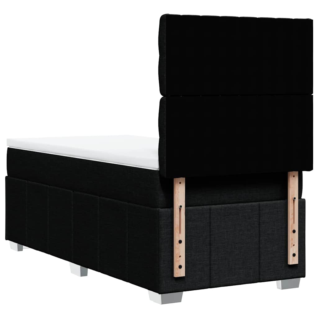 Sommier à lattes de lit avec matelas Noir 90x200 cm Tissu - XIOS