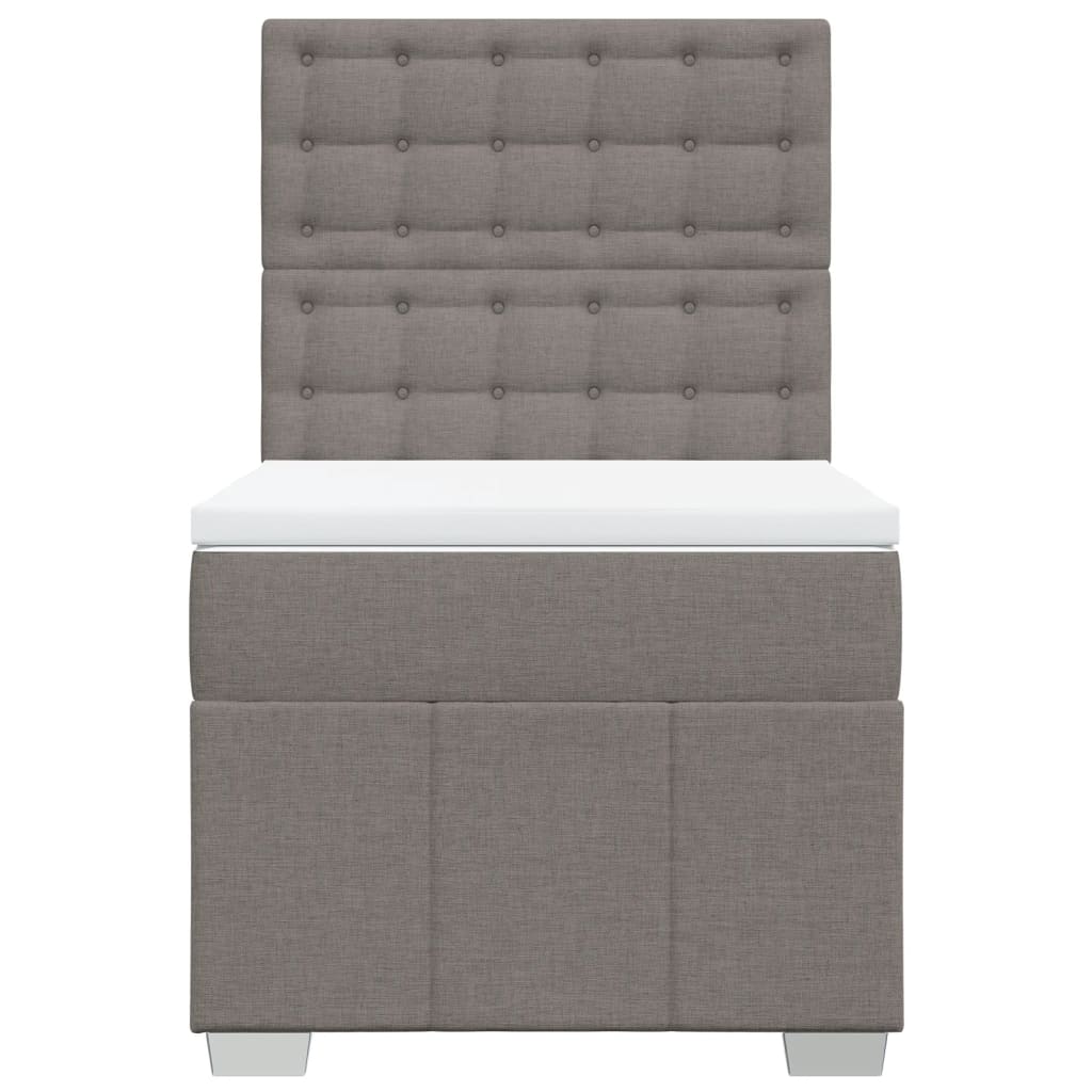 Sommier à lattes de lit avec matelas Taupe 90x200 cm Tissu - XIOS