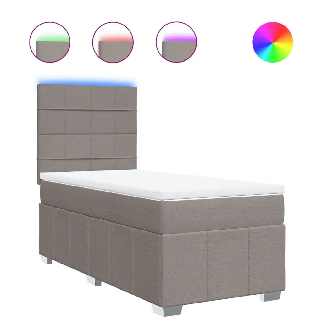 Sommier à lattes de lit avec matelas Taupe 100x200 cm Tissu - XIOS