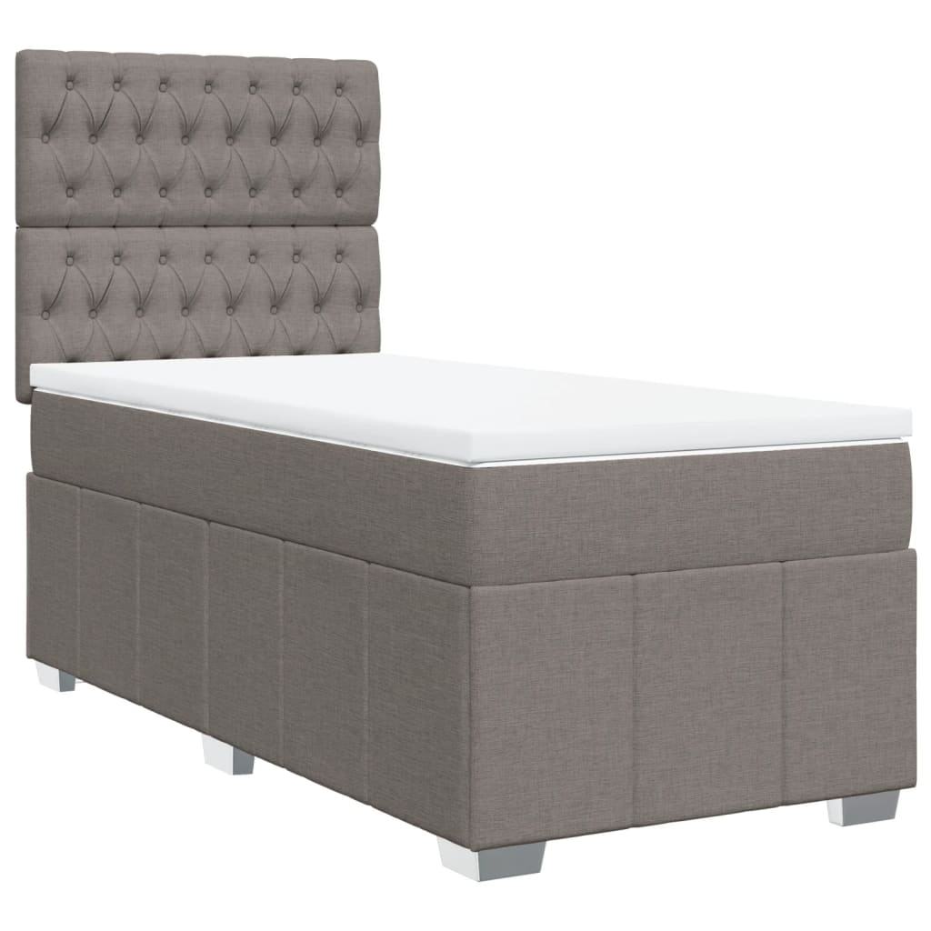 Sommier à lattes de lit avec matelas Taupe 100x200 cm Tissu - XIOS