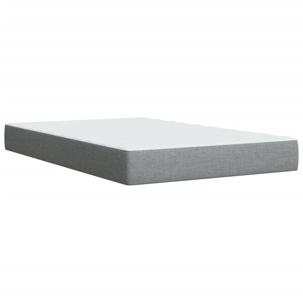 Sommier à lattes de lit et matelas gris clair 120x190 cm tissu - XIOS