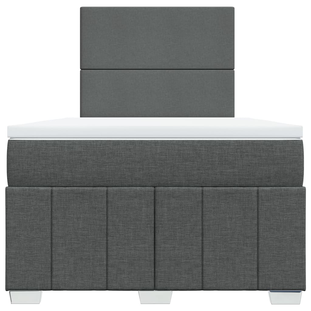 Sommier à lattes de lit avec matelas gris foncé 120x190cm tissu - XIOS