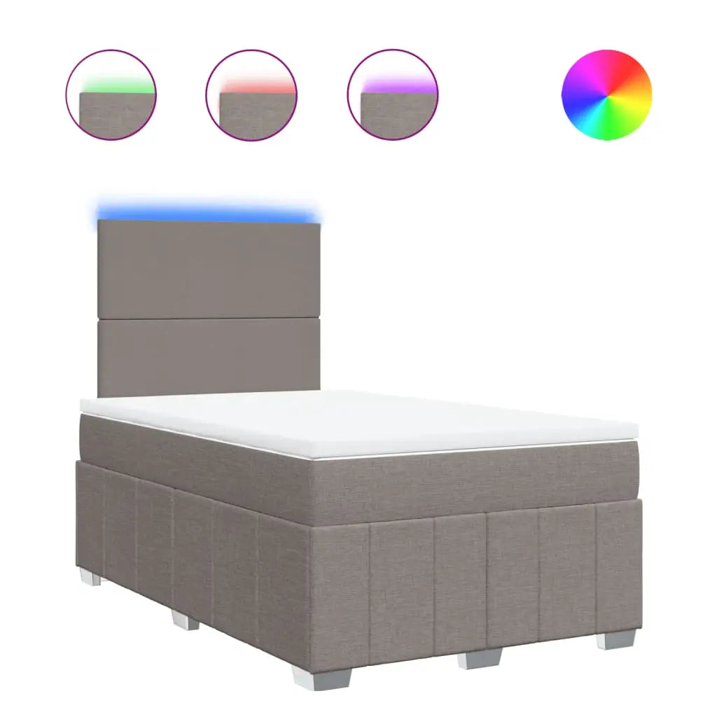 Sommier à lattes de lit avec matelas taupe 120x190 cm tissu - XIOS
