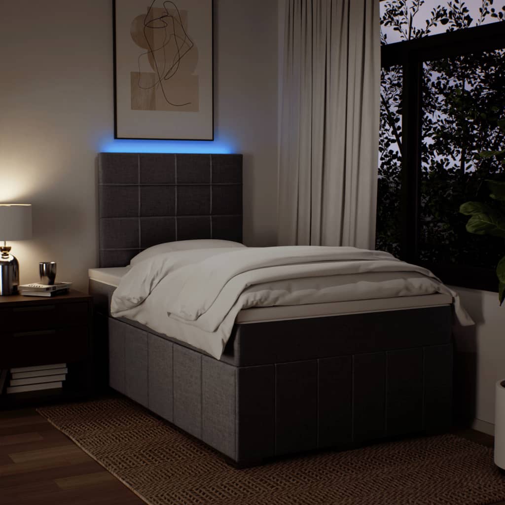 Sommier à lattes de lit avec matelas taupe 120x190 cm tissu - XIOS