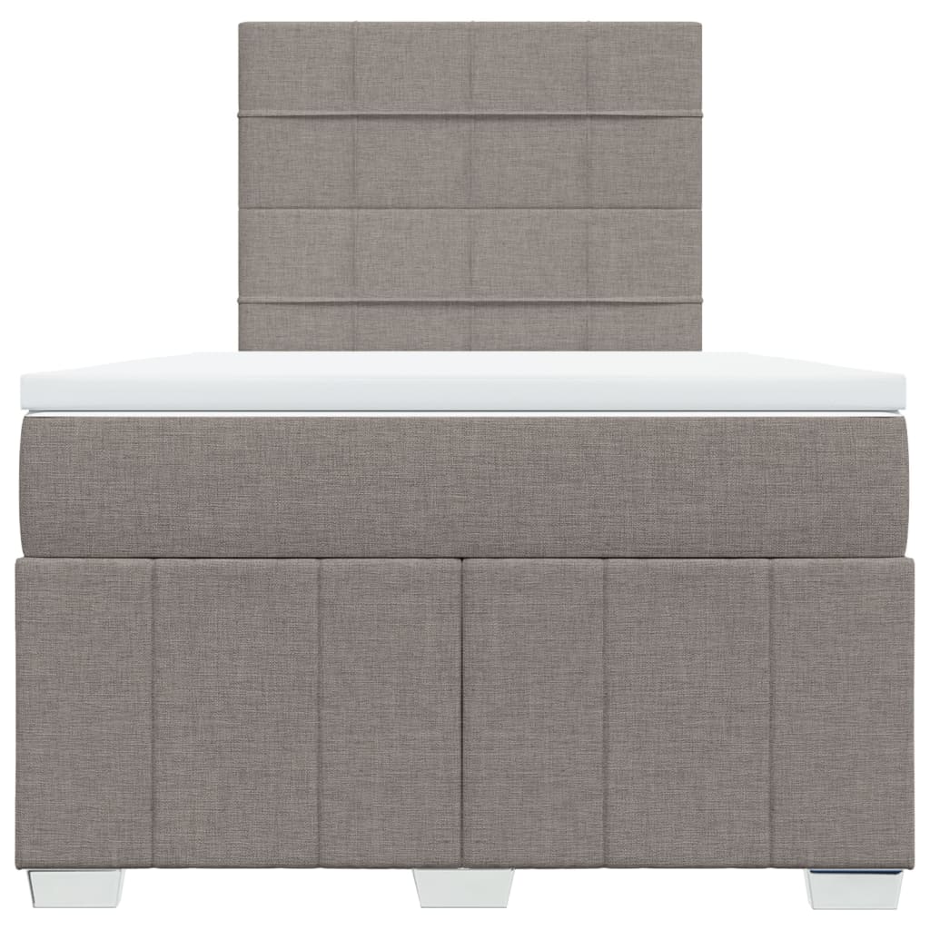 Sommier à lattes de lit avec matelas taupe 120x190 cm tissu - XIOS