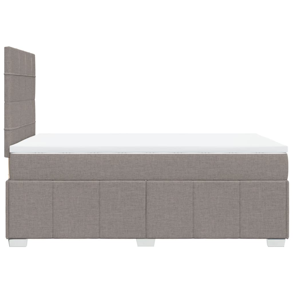 Sommier à lattes de lit avec matelas taupe 120x190 cm tissu - XIOS