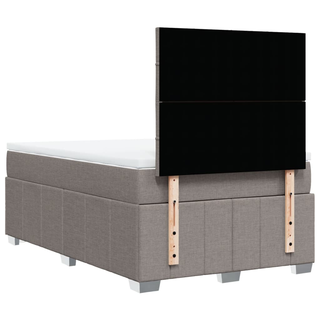 Sommier à lattes de lit avec matelas taupe 120x190 cm tissu - XIOS
