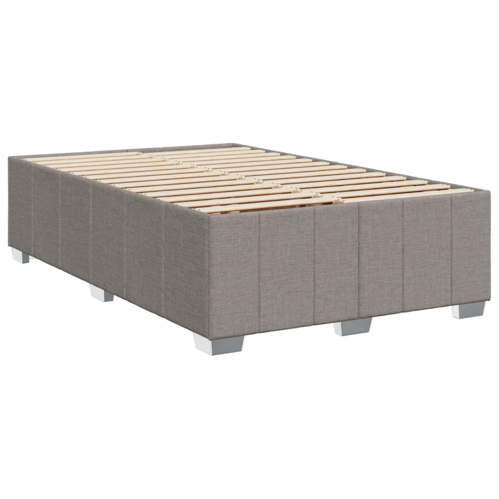 Sommier à lattes de lit avec matelas taupe 120x190 cm tissu - XIOS