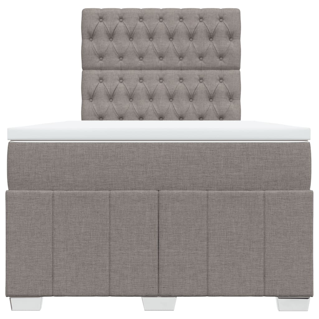 Sommier à lattes de lit avec matelas taupe 120x190 cm tissu - XIOS