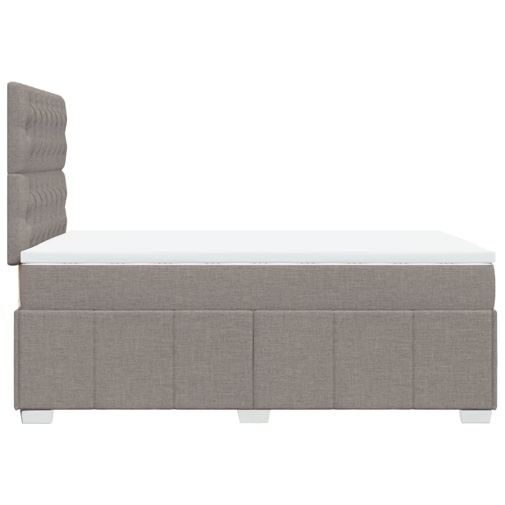 Sommier à lattes de lit avec matelas taupe 120x190 cm tissu - XIOS
