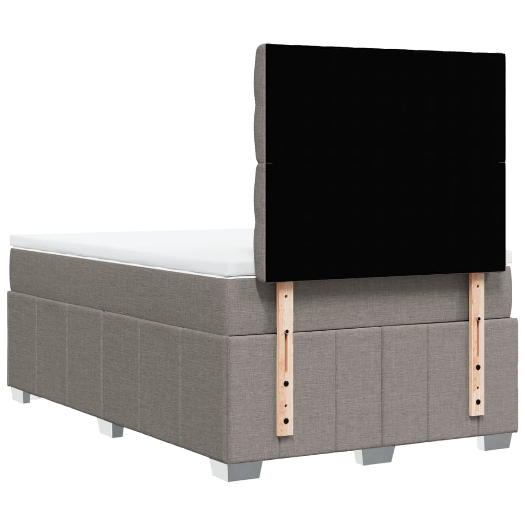 Sommier à lattes de lit avec matelas taupe 120x190 cm tissu - XIOS