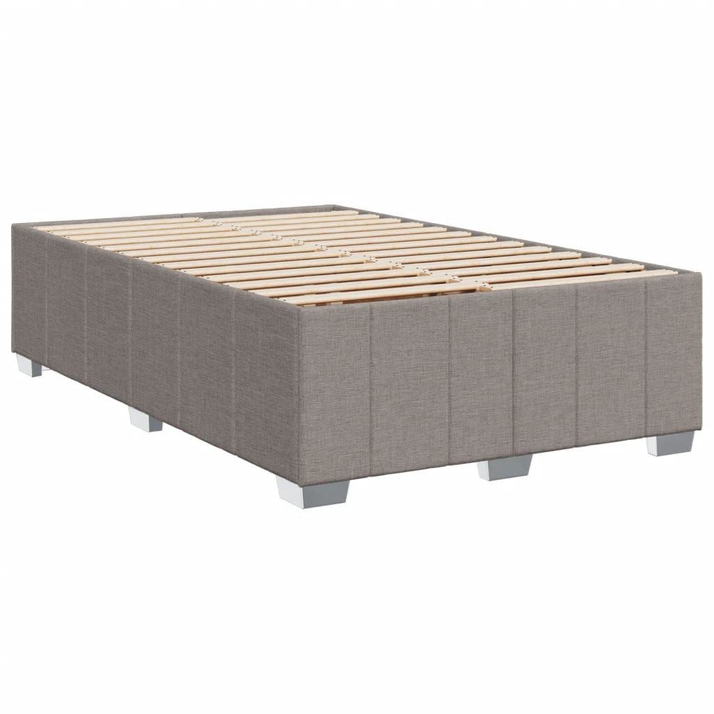 Sommier à lattes de lit avec matelas taupe 120x190 cm tissu - XIOS