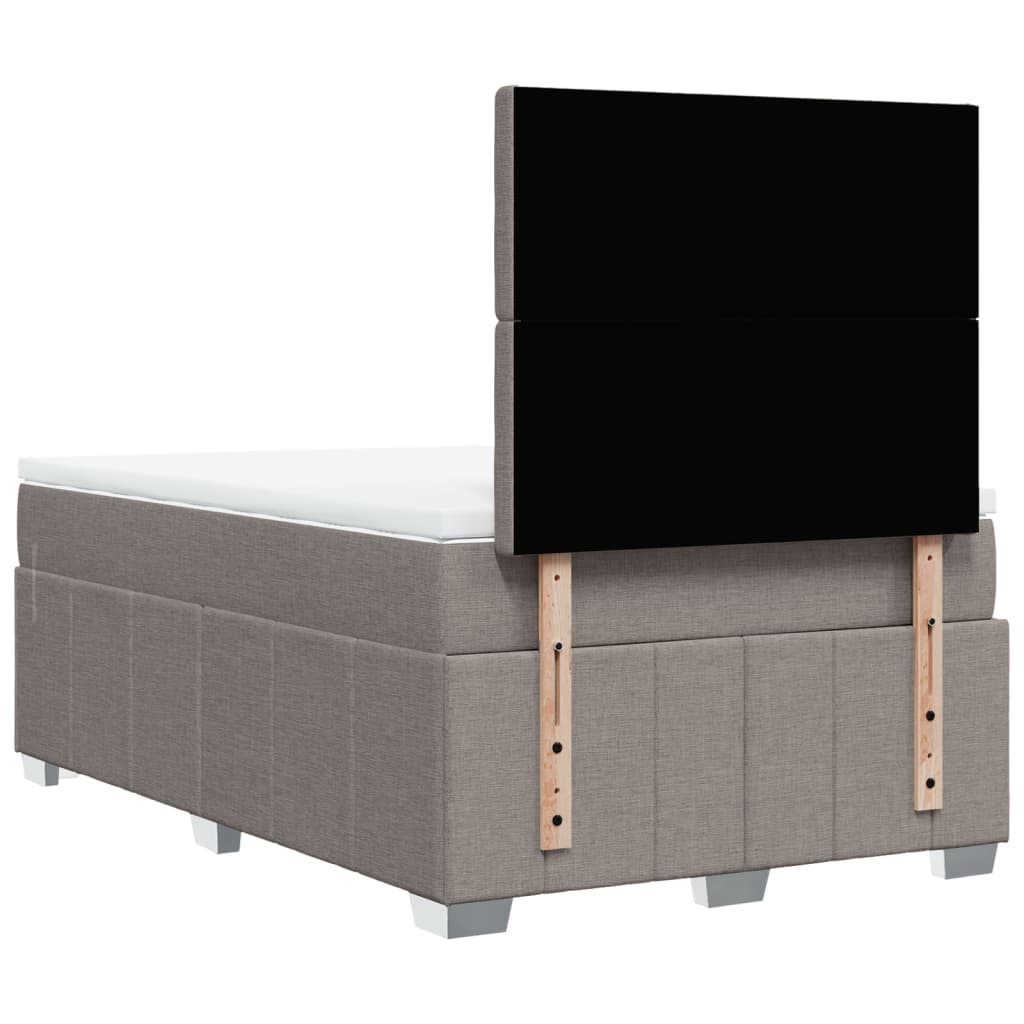 Sommier à lattes de lit avec matelas taupe 120x190 cm tissu - XIOS