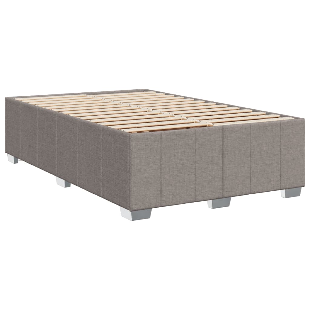 Sommier à lattes de lit avec matelas taupe 120x190 cm tissu - XIOS