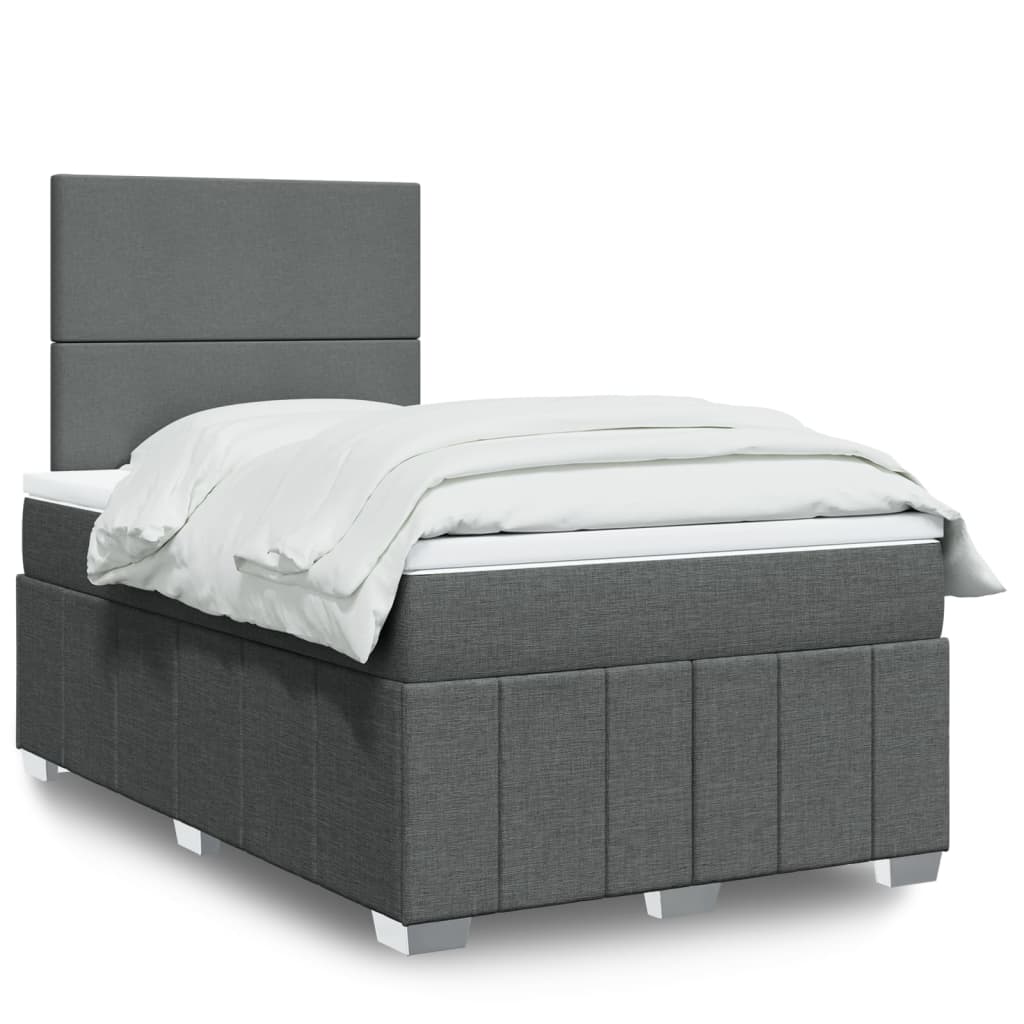 Sommier à lattes de lit avec matelas Gris foncé 120x200cm Tissu - XIOS
