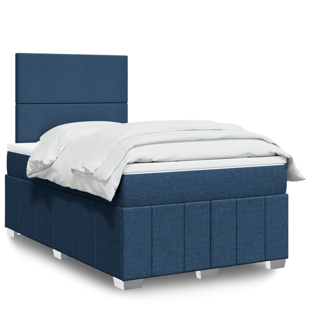 Sommier à lattes de lit avec matelas Bleu 120x200 cm Tissu - XIOS