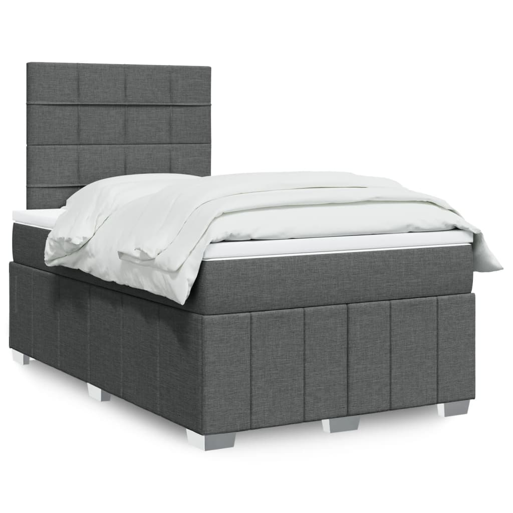 Sommier à lattes de lit avec matelas Gris foncé 120x200cm Tissu - XIOS