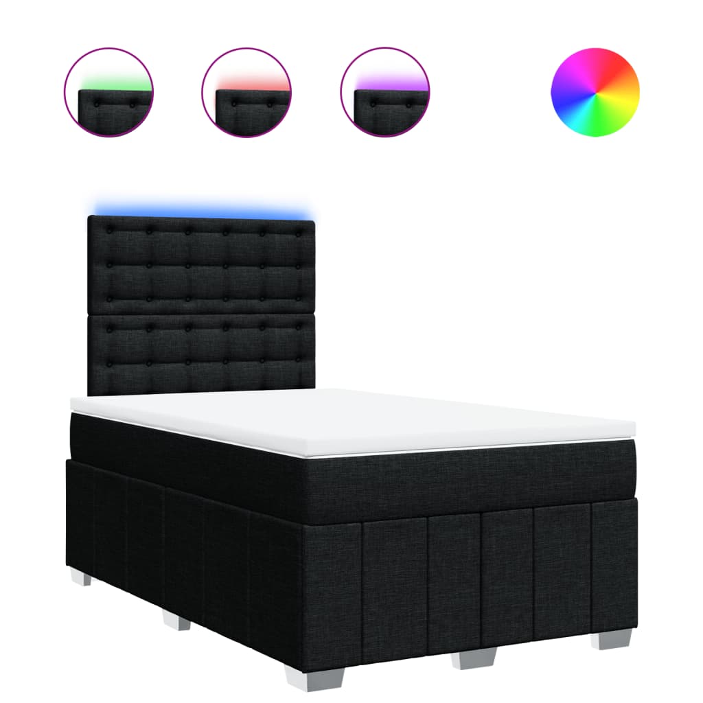 Sommier à lattes de lit avec matelas Noir 120x200 cm Tissu - XIOS
