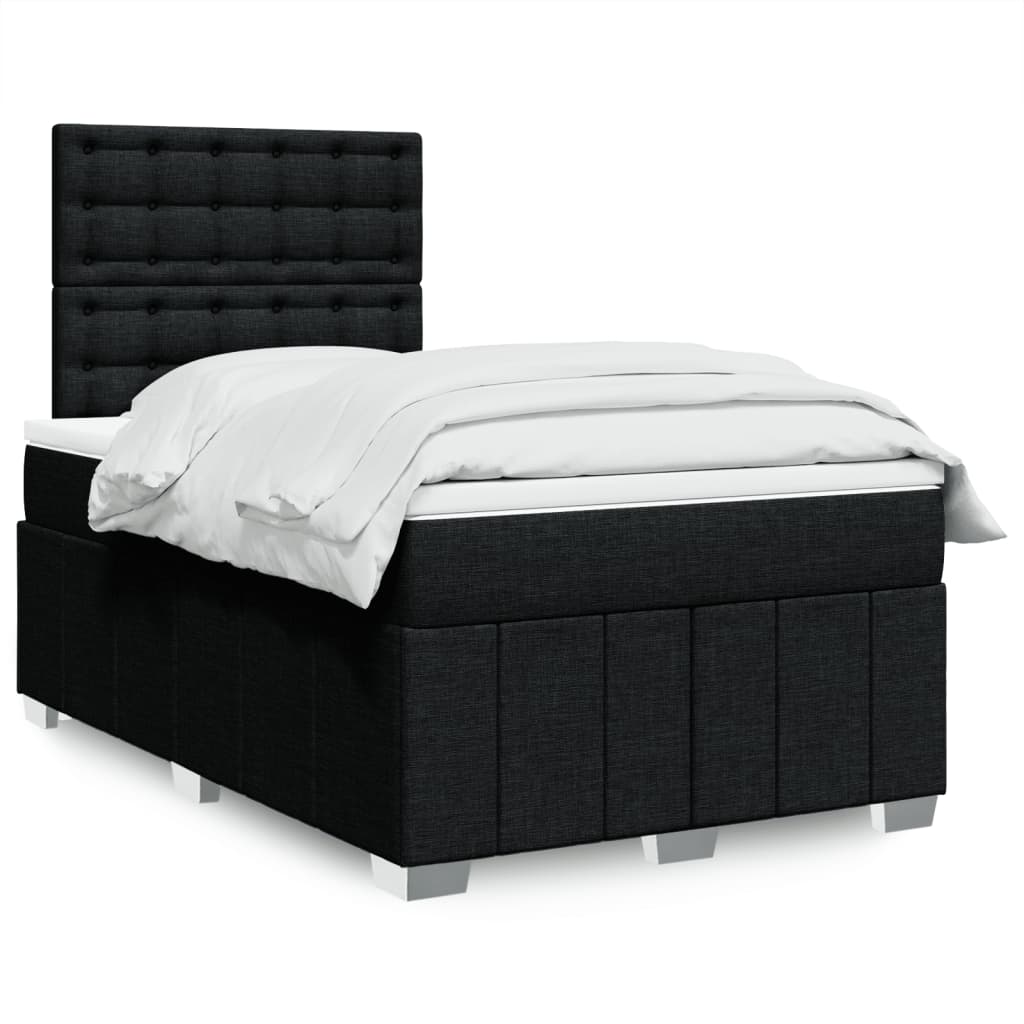 Sommier à lattes de lit avec matelas Noir 120x200 cm Tissu - XIOS