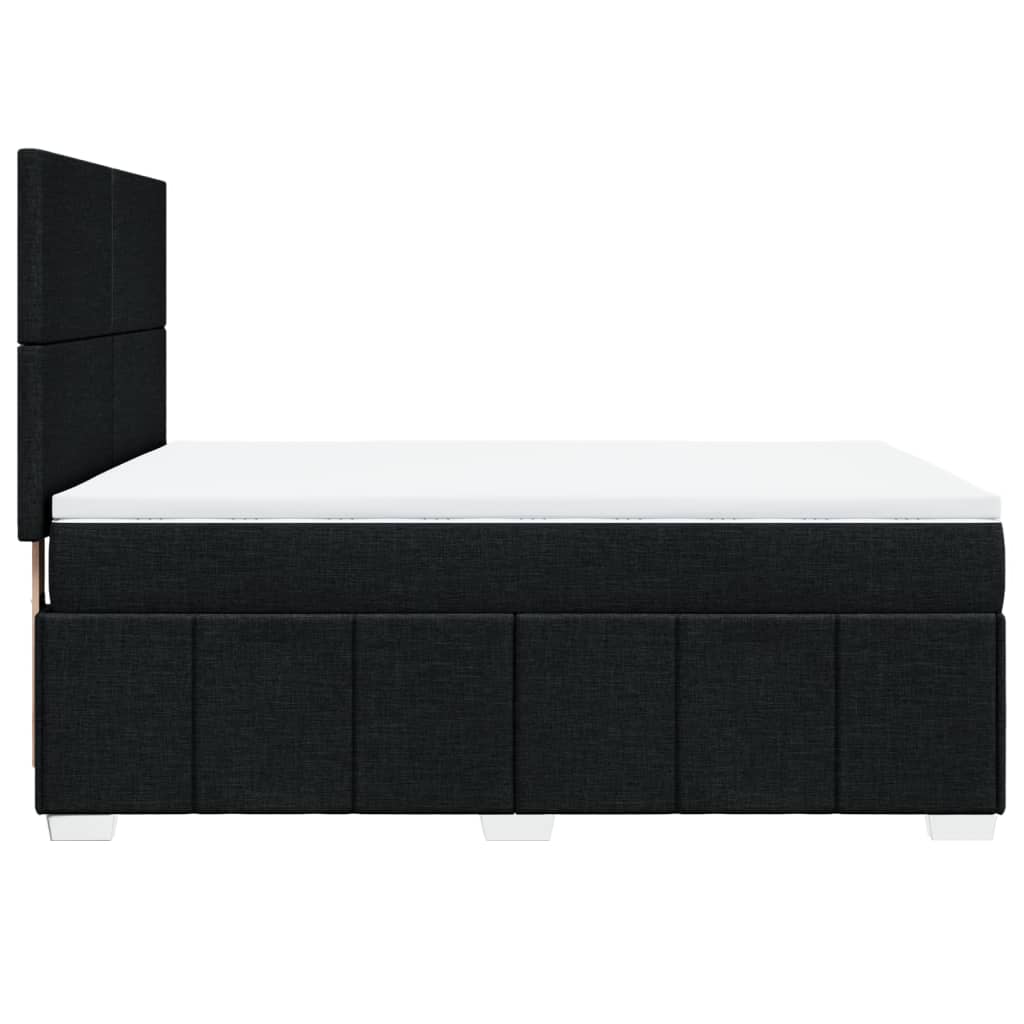 Sommier à lattes de lit avec matelas Noir 140x190 cm Tissu - XIOS