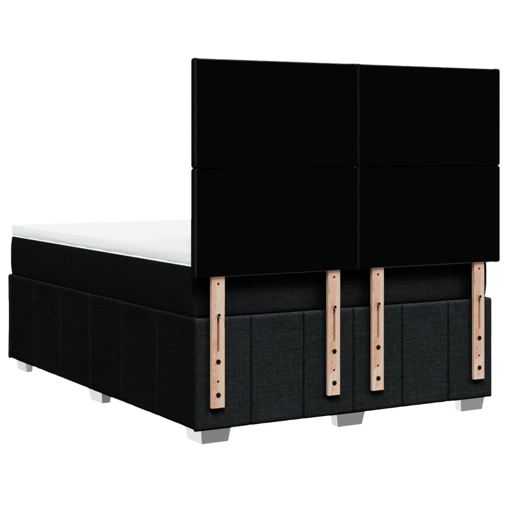 Sommier à lattes de lit avec matelas Noir 140x190 cm Tissu - XIOS