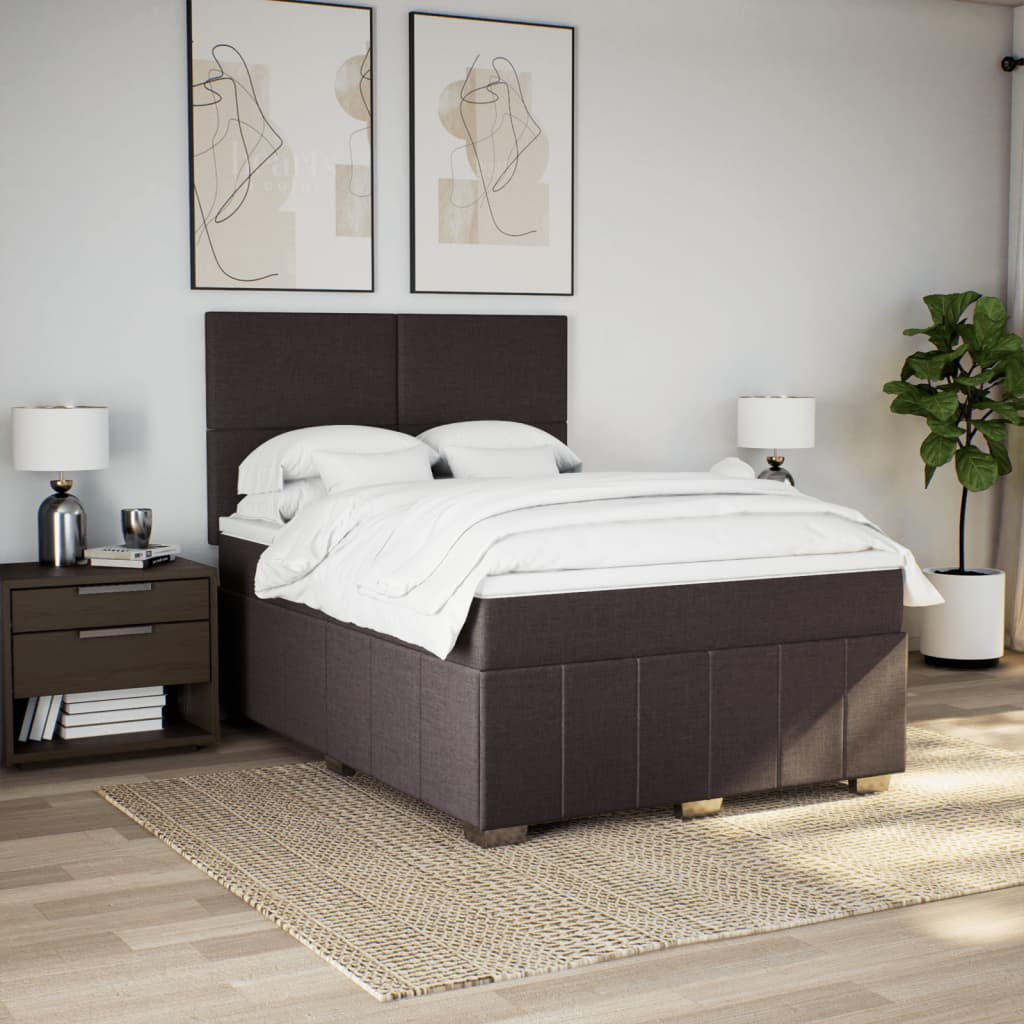 Sommier à lattes de lit avec matelas Marron foncé 140x190 cm - XIOS