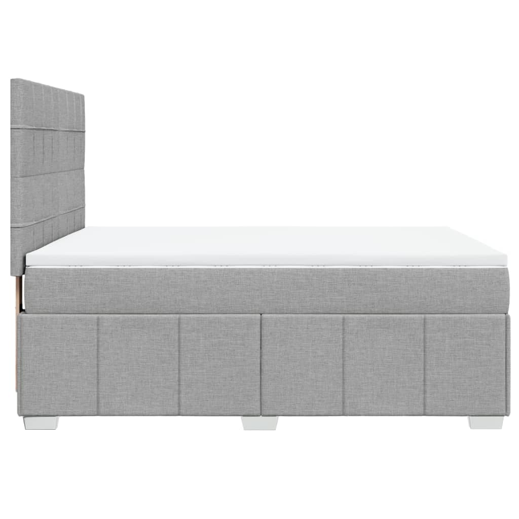 Sommier à lattes de lit avec matelas Gris clair 140x190cm Tissu - XIOS