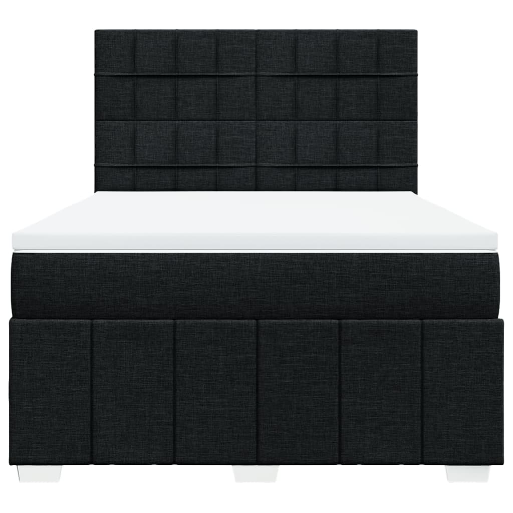 Sommier à lattes de lit avec matelas Noir 140x190 cm Tissu - XIOS