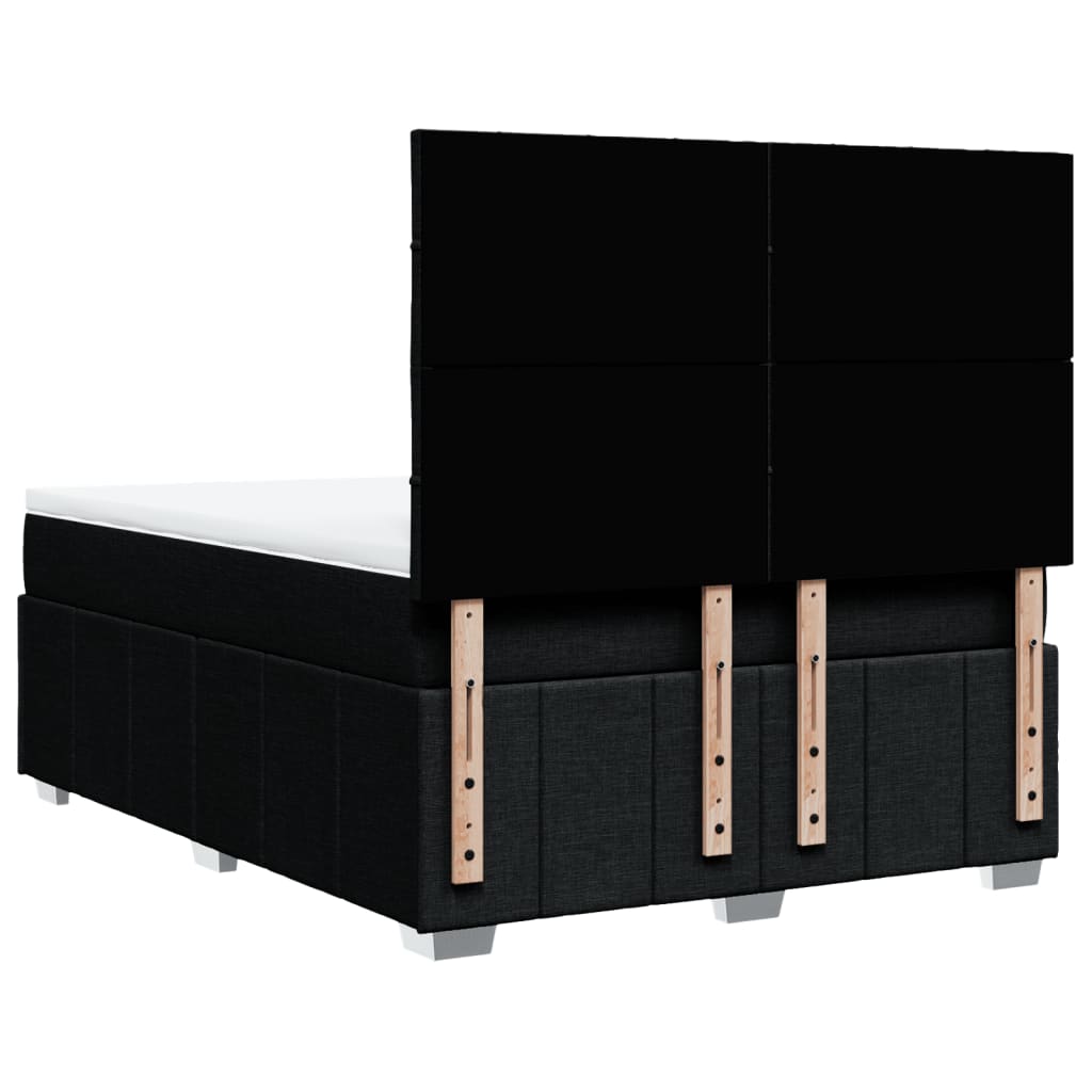 Sommier à lattes de lit avec matelas Noir 140x190 cm Tissu - XIOS