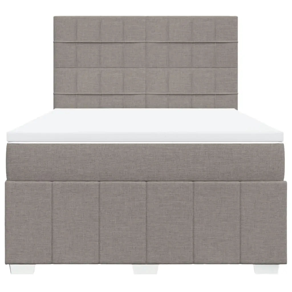 Sommier à lattes de lit avec matelas Taupe 140x190 cm Tissu - XIOS